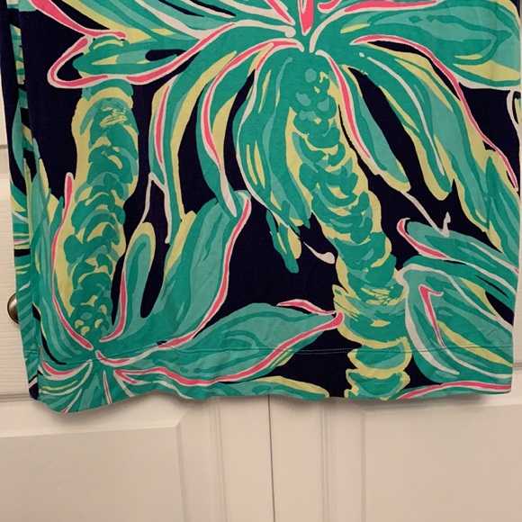 Lilly Pulitzer Tiger Palm Tropical Palm Tree Pattern Dress Tee Shirt Dress - Picture 4 of 13